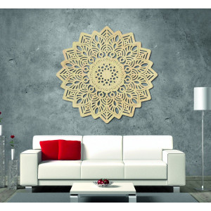 The image on the wall made of plywood mandala - RIKOS