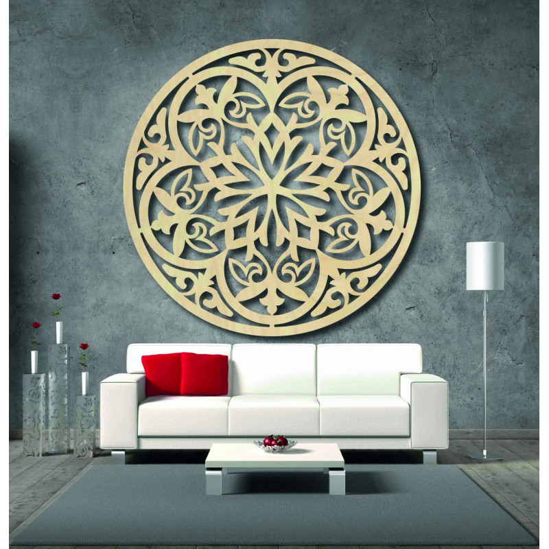 Magical wooden mandala - picture on the wall