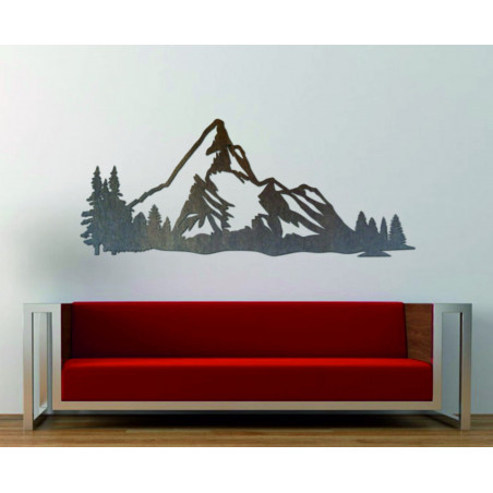 Mountains wall painting made of wooden plywood nature