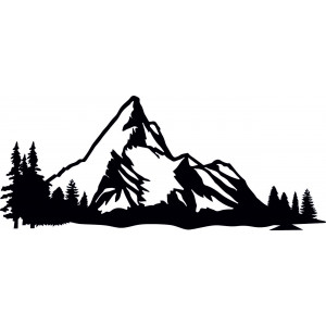 Mountains wall painting made of wooden plywood nature 2