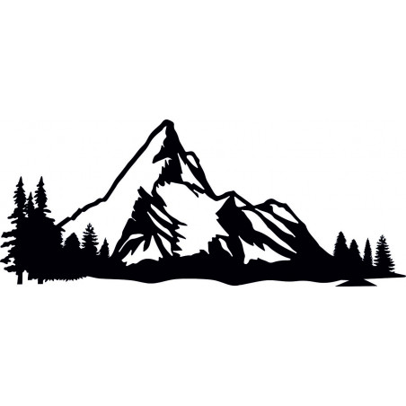 Mountains wall painting made of wooden plywood nature