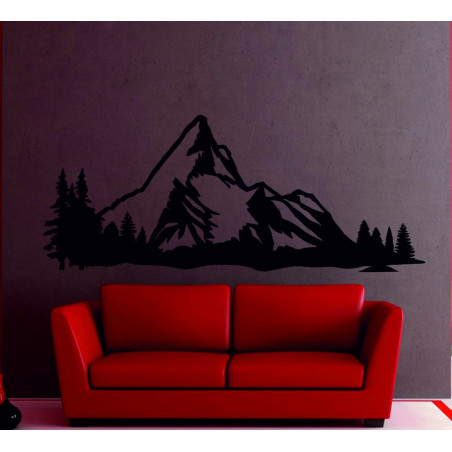 Mountains wall painting made of wooden plywood nature