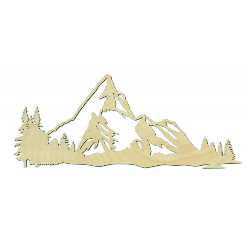 Mountains wall painting made of wooden plywood...