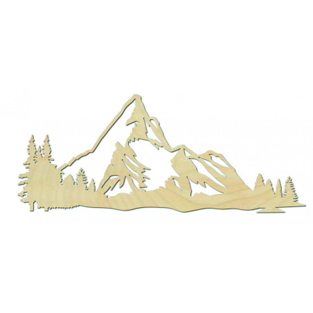 Mountains wall painting made of wooden plywood nature