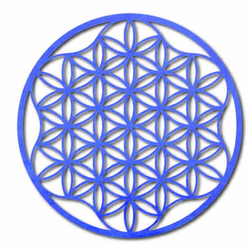 An image of a mandala on a plywood wall up to...